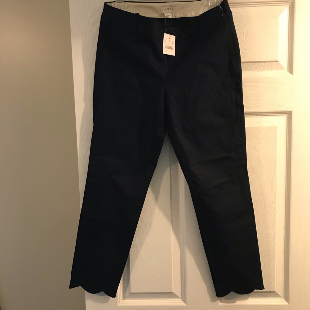 J. by J. Crew Navy Winnie Pant with Scalloped Hem